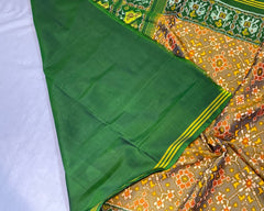Green & golden green Patola saree - SindhoiPatolaArt