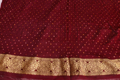 Red and maroon Georgette Bandhani Saree - SindhoiPatolaArt