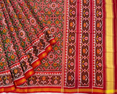 Red & Green Manekchowk Designer Patola - SindhoiPatolaArt