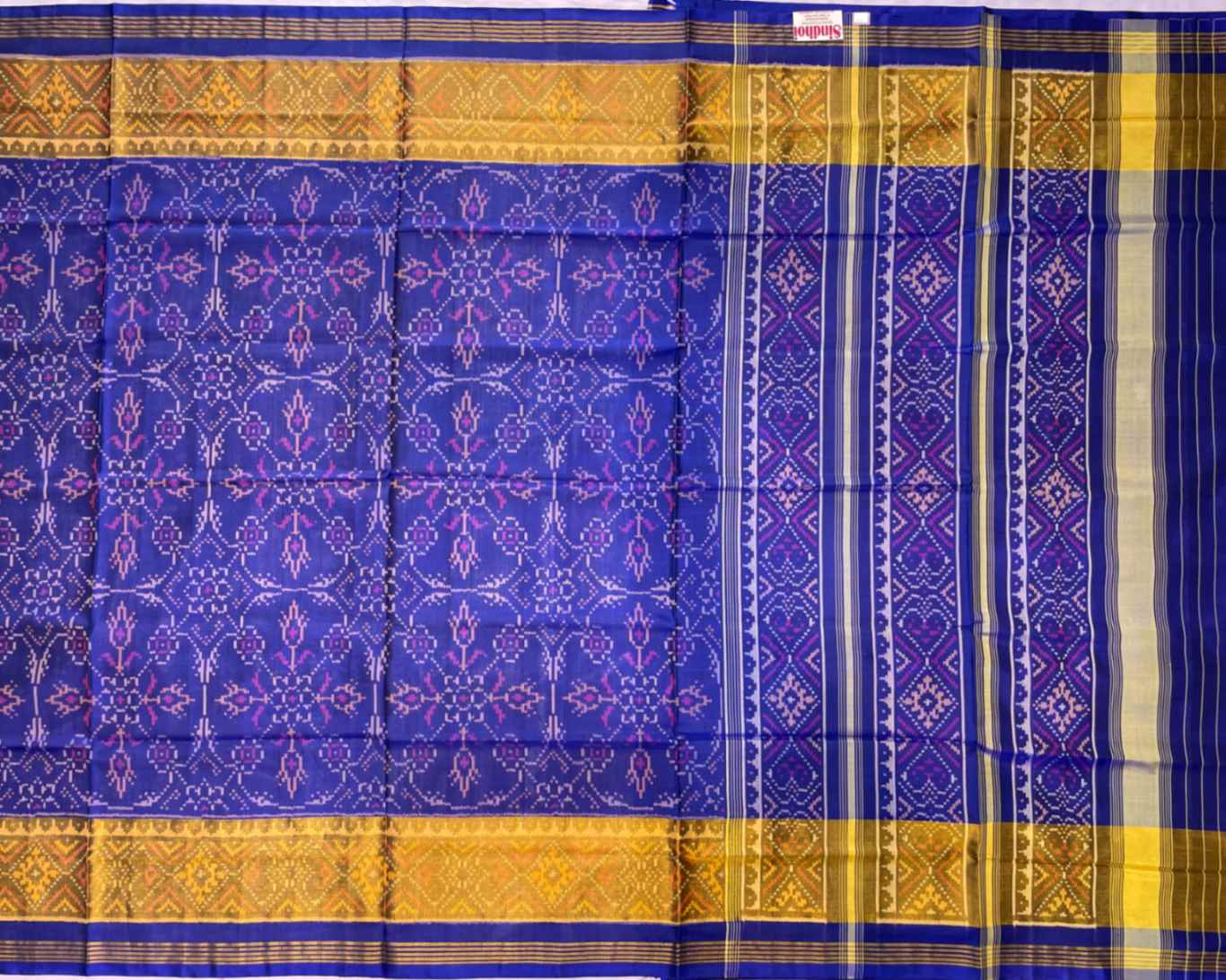 Blue Chhabdi Design patola Saree - SindhoiPatolaArt