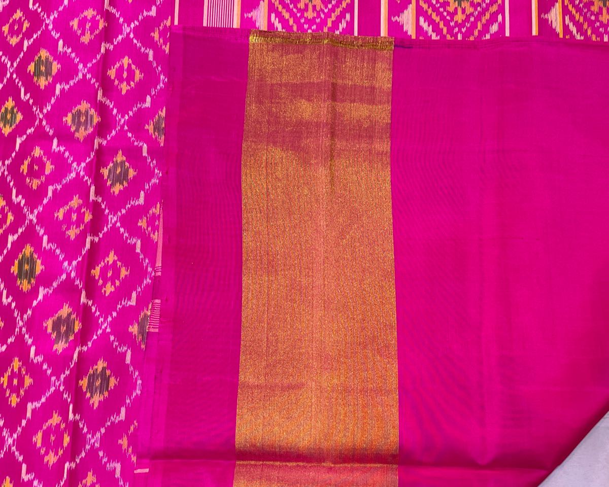 Pink Navdana Designer Patola - SindhoiPatolaArt
