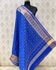 Blue Navdana Patola Dupatta - SindhoiPatolaArt