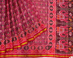 Maroon & Pink Fulkari Designer Patola - SindhoiPatolaArt