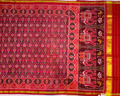 Maroon & Pink Fulkari Designer Patola - SindhoiPatolaArt