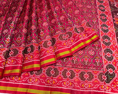Maroon & Pink Fulkari Designer Patola - SindhoiPatolaArt
