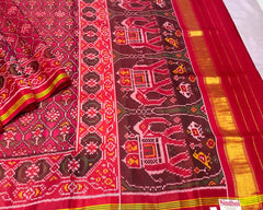 Maroon & Pink Fulkari Designer Patola - SindhoiPatolaArt