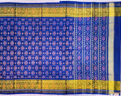 Blue Flower Designer Patola Saree - SindhoiPatolaArt