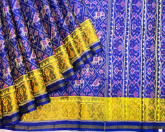 Blue Narikunj Designer Patola Saree - SindhoiPatolaArt