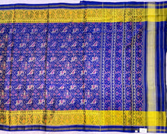 Blue Narikunj Designer Patola Saree - SindhoiPatolaArt