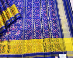 Blue Narikunj Designer Patola Saree - SindhoiPatolaArt