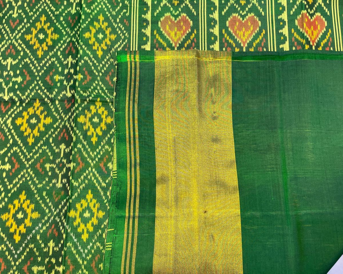 Green Panchanda Designer Patola Saree - SindhoiPatolaArt