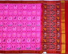 Red & Pink Narikunj Designer Patola Saree - SindhoiPatolaArt