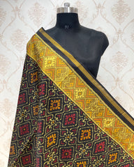 Black Panchanda Designer Patola Dupatta - SindhoiPatolaArt