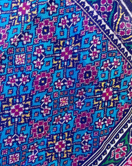 Navy & light Blue Navratan Patola Dupatta - SindhoiPatolaArt