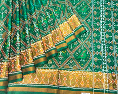 Green Narikunj Designer Patola Saree - SindhoiPatolaArt