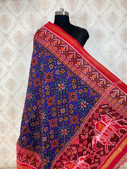 Blue and red navratna design patola dupatta