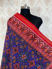 Blue and red navratna design patola dupatta