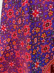 Red and purple navratn design patola dupatta - SindhoiPatolaArt