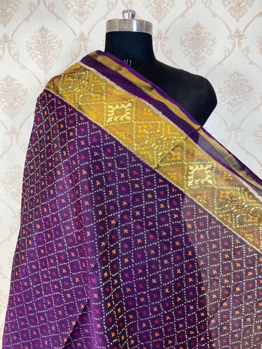 Purple daliabhat design patola dupatt - SindhoiPatolaArt