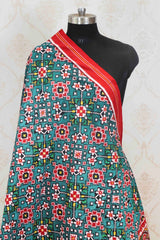 Rama green navratna design patola dupatta - SindhoiPatolaArt