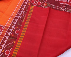 Red and orange scurt border patola saree - SindhoiPatolaArt