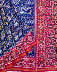 Pink & Blue Narikunj Designer Patola Saree