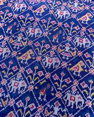 Pink & Blue Narikunj Designer Patola Saree