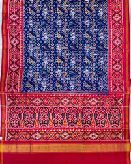 Pink & Blue Narikunj Designer Patola Saree