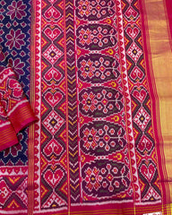 Pink & Blue Flower Designer Patola Saree