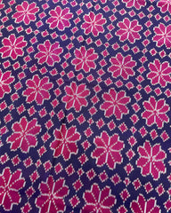 Pink & Blue Flower Designer Patola Saree