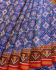 Red & Blue Panchanda Designer Patola Saree
