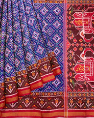 Red & Blue Panchanda Designer Patola Saree