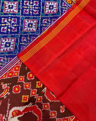 Red & Blue Panchanda Designer Patola Saree