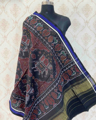 Black & Red Elephant Chhabdi Patola Shawl