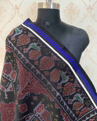 Black & Red Elephant Chhabdi Patola Shawl