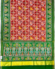 Green & Orange Red Narikunj Designer Patola Saree
