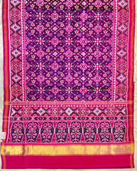 Pink & Purple Navratan Designer Patola Saree