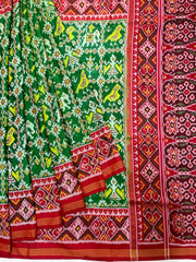 Red & Light Green Narikunj Designer Patola Saree