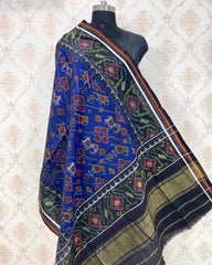 Black & Blue Narikunj Flower Patola Shawl