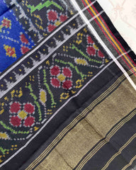 Black & Blue Narikunj Flower Patola Shawl