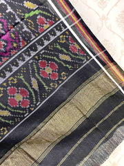 Black & Purple Navratan Patola Shawl SindhoiPatolaArt