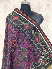 Black & Purple Navratan Patola Shawl SindhoiPatolaArt