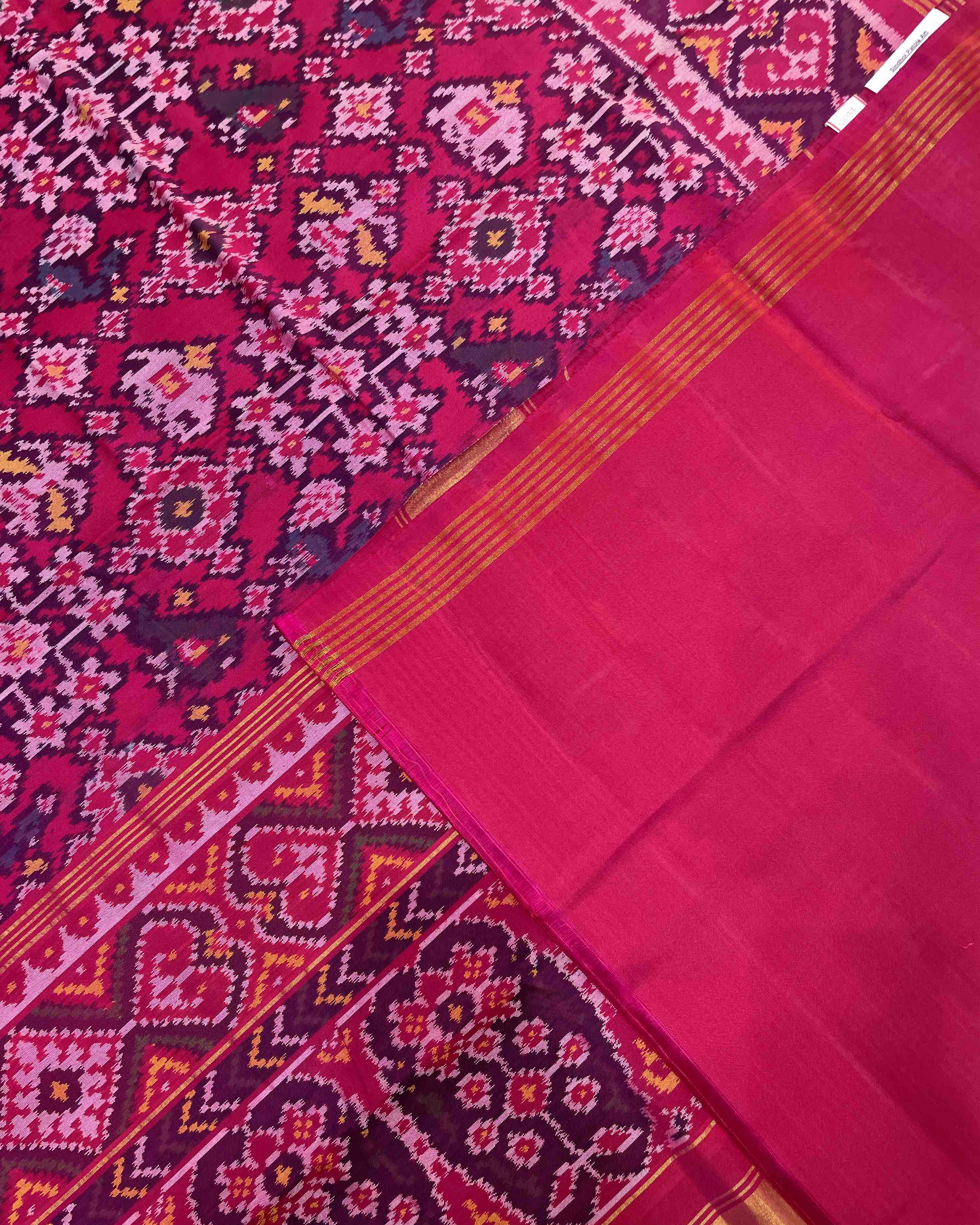 Pink Narikunj & Navratan Designer Patola Saree