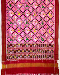Red & Pink Narikunj Designer Patola Saree