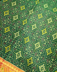 Red & Green Panchanda Designer Patola Saree