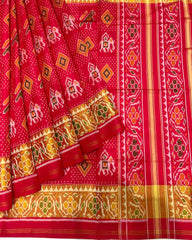 Red Narikunj Designer Patola Saree