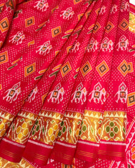 Red Narikunj Designer Patola Saree
