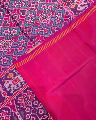 Pink & Turquoise Navratan Designer Patola Saree