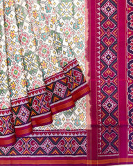 Purple & White Navratan Designer Patola Saree