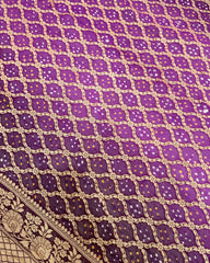 Purple & dark lavender banarasi georgette Bandhani Saree
